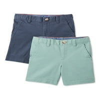 Wonder Nation Boys Flat Front Shorts, 2-Pack, veličine 4- & Husky