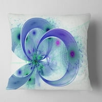 DesignArt plavi fraktalni cvijet sa zakrivljenim laticama - jastuk cvjetnog bacanja - 16x16