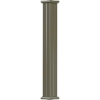 8 9' inča-Aluminijski stup, četvrtasta šipka, ne sužava se, žljebljena, glinena završna obrada s kapitelom i bazom