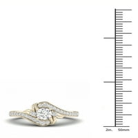 Zaručnički prsten od dijamanta od 14 karata od 14 karata od žutog zlata koji zaobilazi zaručnički prsten