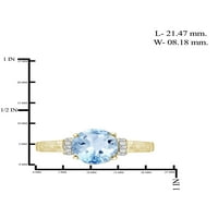 Jewelersclub Sky Blue Topaz prsten za rođenje kamena - 2. Karat nebo plavi topaz 14K zlatni nakit od srebrnog prstena