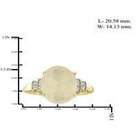 Jewelersclub Moonstone Ring Birthstone Nakit - 5. Karat Moonstone 14K Zlatni nakit od srebrnog prstena s bijelim