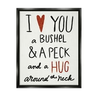 Bushel Stupell Industries, poljubac i zagrljaj za vrat, zidna umjetnost na plutajućem platnu u mrklom crnom okviru,