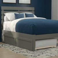 Twin XL razvaljajte okvir kreveta od drvenih nosača s drvenim nosačima s pločicama, siva