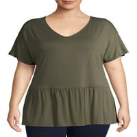 Terra & Sky Women's Plus Size majica s kratkim rukavima