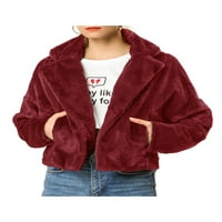 Jedinstvene ponude ženske obrezane jakne Notch rever Fau Fur Fluffy kaput