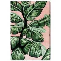Wynwood Studio cvjetni i botanički zidni umjetnički platno ispisuje botaničke lišće 'rumenila' - zelena, ružičasta