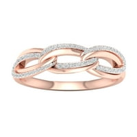 Ženski dijamantni prsten od 15 karata od ružičastog zlata od 10 karata s kubanskom vezom
