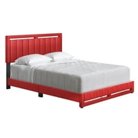 Boyd Sleep Beaumont tapecirani FAU kožni platformski krevet, kraljica, crvena