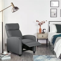 Alden Design Fau kože gurnuti naslonjeni stolica za naslon za noge, siva