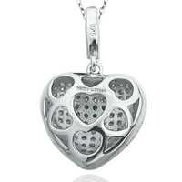 Kolekcija bijela kubična cirkonija sterling srebrno privjesak za srce