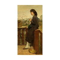 Zaštitni znak likovne umjetnosti 'Djevojka pletenja na balkonu, Montmartre' Canvas Art by Jacob Maris