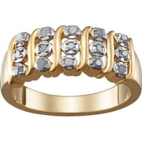 Zlatno pozlaćeni dijamantni akcent vrtlog prstena