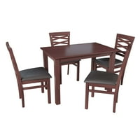 5-dijelni blagovaonski stol s 5-dijelnim stolicama, smeđi Espresso