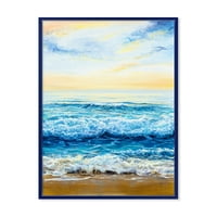 Oceanski valovi na izlasku sunca uokvireni slikarski platno umjetnički tisak