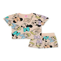 Minnie Mouse and Prijatelji set za djevojke i kratke hlače za djevojke i malu djecu, 2-komad, veličina 12m-5T
