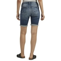 Tvrtka Silver Jeans. Ženske kratke Bermude srednje visine, veličine struka 24-34