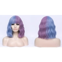 Jedinstveni prijedlozi perika za ljudsku kosu za žene od 14 plava i ljubičasta kovrčava perika s kapom za periku