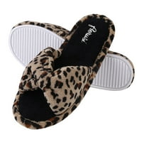 Leopard stil memorija pjena tkana ne klizanja unutarnji ugodni pom pleteni spa ženski papuče