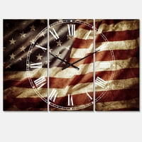 DesignArt 'američka zastava' tradicionalni zidni sat