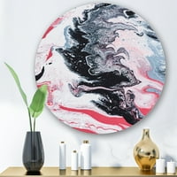DesignArt 'Sažetak mramornog sastava u sivoj i ružičastoj boji' Modern Circle Metal Wall Art - Disk od 23
