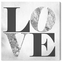 Wynwood Studio tipografija i citati zidne umjetničke platnene otiske 'Build on Love Silver' Ljubavni citati i izreke