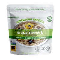 Earnest Eats Superfood Vegan OatMear, Mango Green Tea, bez glutena, 12. Oz