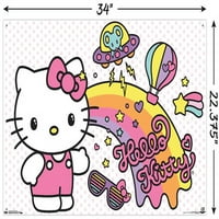 Hello Kitty - Retro Rainbow Wall Poster s push igle, 22.375 34