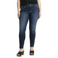 Silver Jeans Co. Ženske plus veličine Elyse Mid Rise Skinny Traperice veličine struka 12-24