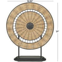 17 21 smeđi metalni omotana geometrijska skulptura s crnim postoljem