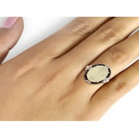 Jewelersclub Moonstone Ring Birthstone Nakit - 11. Karat Moonstone Rose zlato preko srebrnog prstena nakit s crno