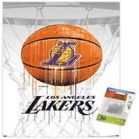 Los Angeles Lakers - plakat kapljice s kuglicama s push igle, 14.725 22.375
