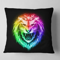 Jedinstveni šareni vatreni lav - jastuk za bacanje životinja - 16x16