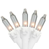 Set prozirnih mini božićnih lampica u koracima od 2,5 inča - bijela žica