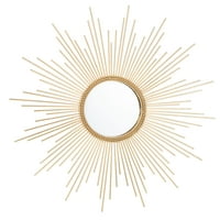 Safavieh Nahla Radiant Lines Old Sunburst Mirror, zlatni list