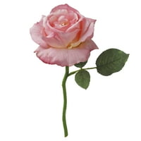 12 Umjetna svilena ružičasta velika ruža kratka stabljika