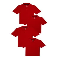 Wonder Nation Boys školska uniforma Pique Polo majice s kratkim rukavima, 4-pak, veličine 4-18