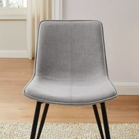Moderna stolica za blagovanje iz sredine stoljeća s sjedalom od 2 komada, maglovito siva