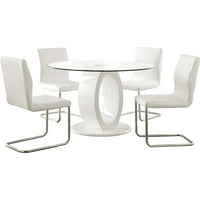 Američki namještaj 5-dijelni Moderni okrugli blagovaonski stol, bijeli