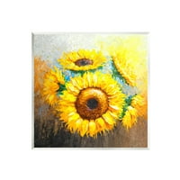 Stupell živo žuti suncokreti impresionistički stil Botanički i cvjetni slikar zidna ploča Umjetnička umjetnost Umjetnička