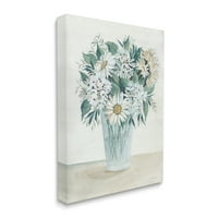 Stupell Industries Wildflower Daisies Cvjetni buket aranžmana Staklena vaza za slikanje galerija zamotana platna