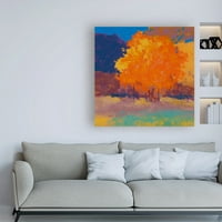 Likovna umjetnost Mikea Kella narančasta stabla javora na platnu
