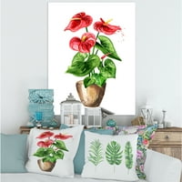 Anthurium Repflower u loncu Slikanje platna Art Print