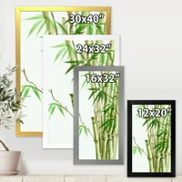 DesignArt 'detalj tamnozelenog bambusa i lišća II' tradicionalni uokvireni umjetnički tisak